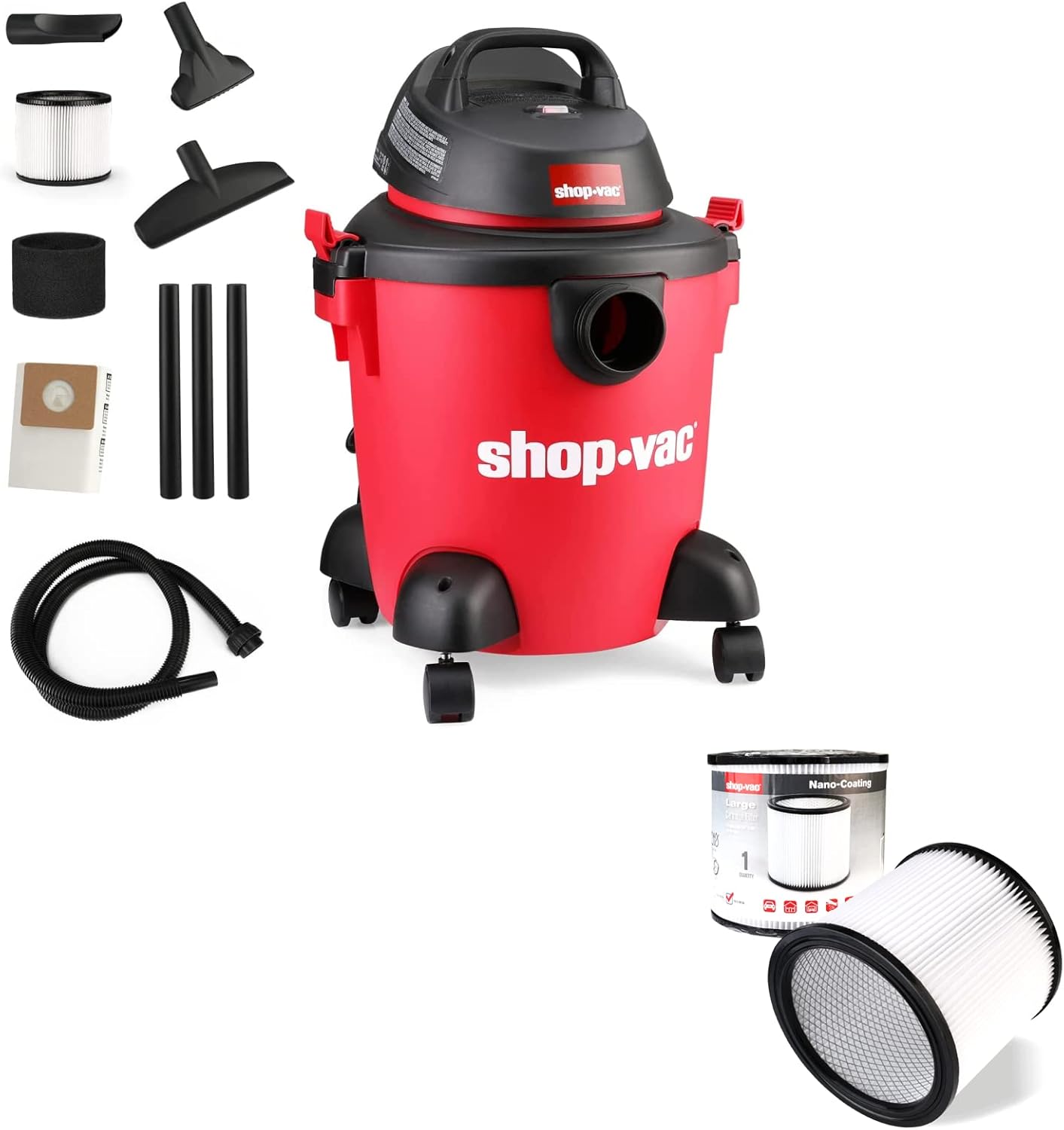 Shop-Vac 5 Gallon 2.0 Peak HP Wet/Dry Vacuum High Performance 90304/90344 Cartridge Filter