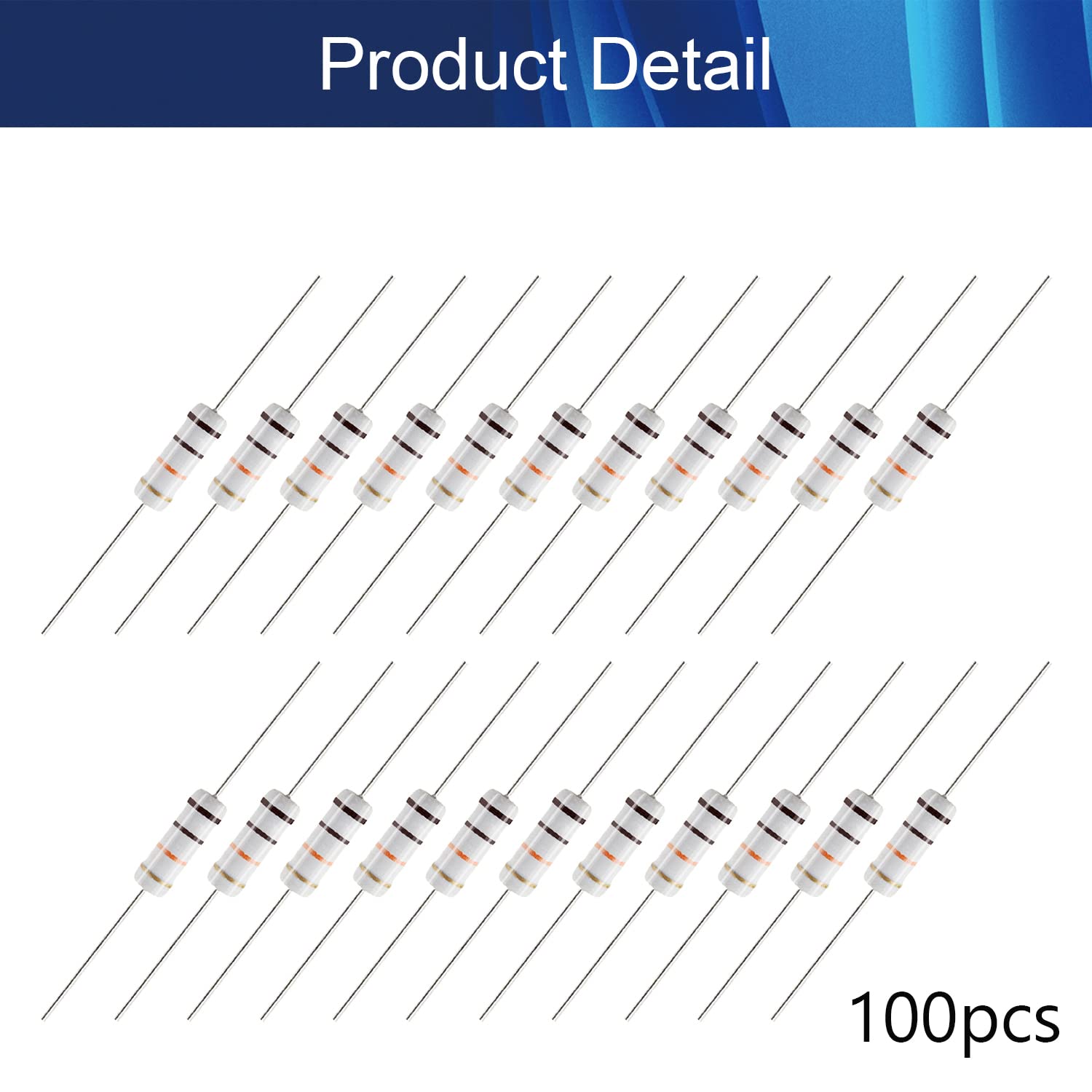 PAKMEZ 100pcs 180KΩ Resistor 1W ± 5% Tolerancia Resistores de película de óxido de Metal for proyectos de Bricolaje (Size : 11K Ohm)
