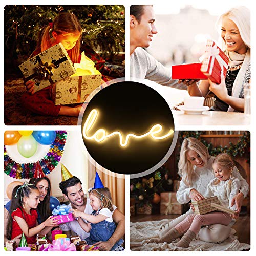 XIYUNTE Love Neon Light Led Neon Sign Love Light Wall Decor - Battery or USB Powered White Love Neon Signs Light up for Kids Room,Party,Valentine\'s Day,Wedding,Christmas,Wedding - Thumbnail 6