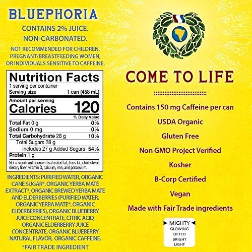 Guayaki Yerba Mate Organic Drink, Berry Variety Pack, 15 Ounce Cans, Pack Of 24, Revel Berry And Bluephoria, 150 Mg Caffeine, Alternative To Coffee, Tea And Energy Drinks #TOP3