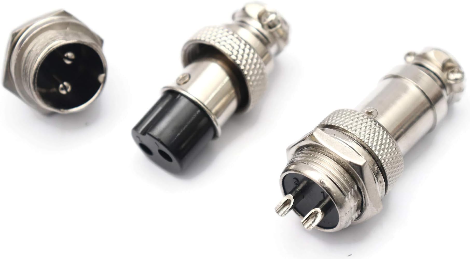Electronic Spices 2 Pin Thread Male Female Panel Metal Aviation Wire Connector Plug Cnc(2Pin)