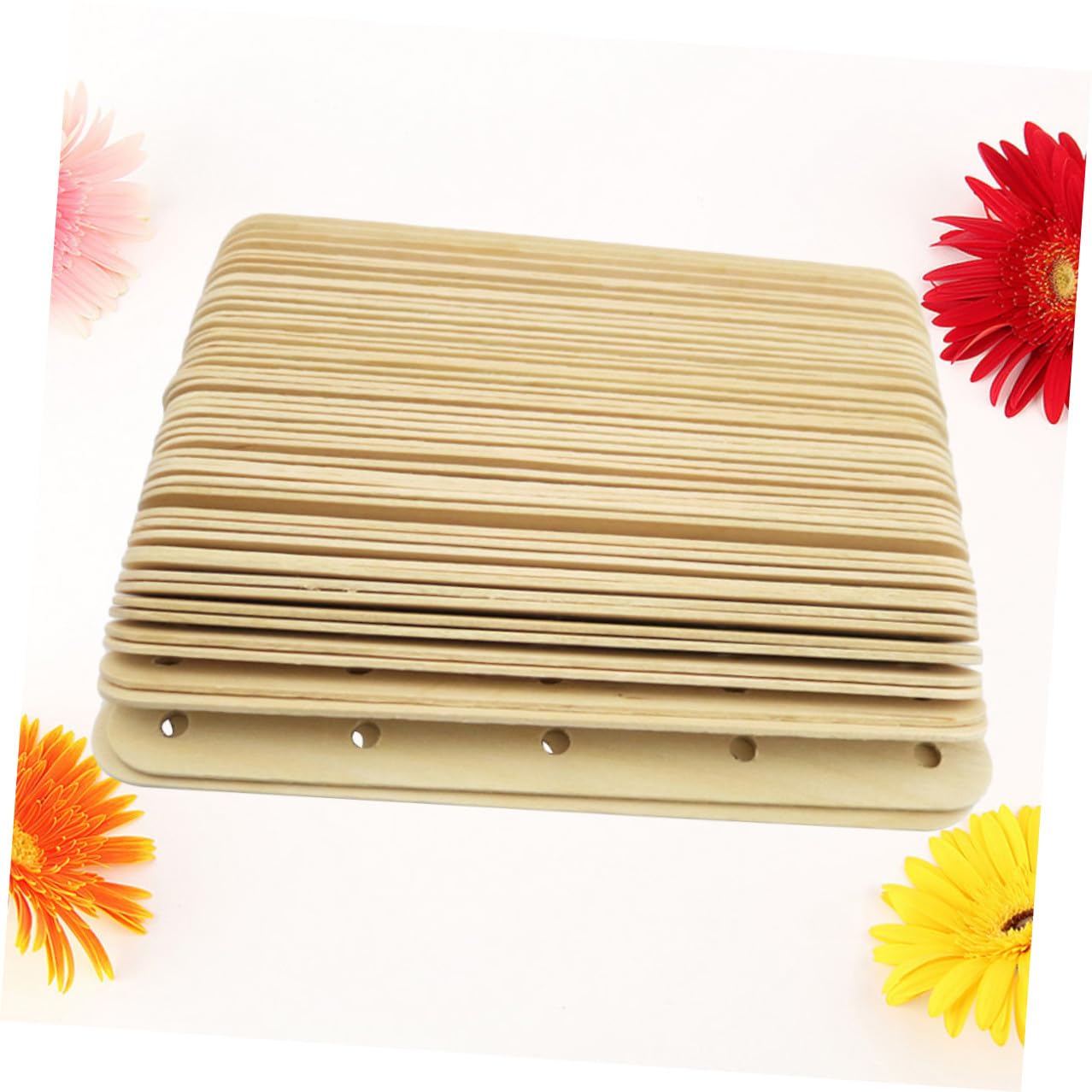 Angoily 300 Pezzi Artigianali in Legno Naturale con Fori per DIY Materiale per Lavori Manuali Lisci e Non Cerati per Progetti Creativi Adatti Scuola e Feste