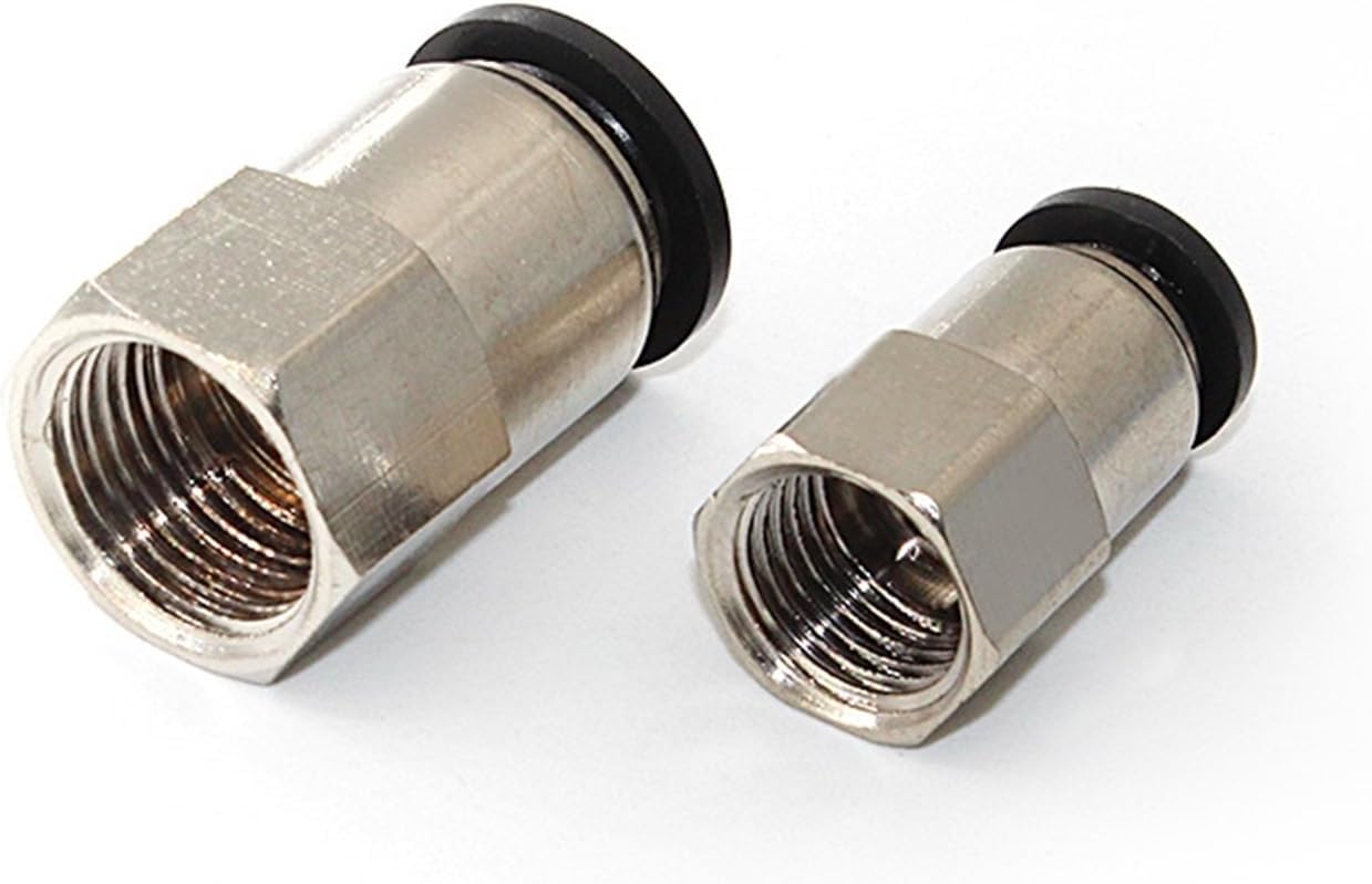 4 6 8 10 12mm Hose Tube 1/8 3/8 1/2 1/4 Inch Female Thread Brass Pneumatic Connector 5Pcs(PCF10-1/8'')