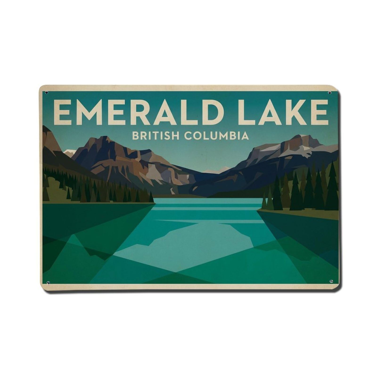 Cxhjca 8X12inch(20X30cm) Retro Travel Canada Emerald Lake Metal Tin Sign