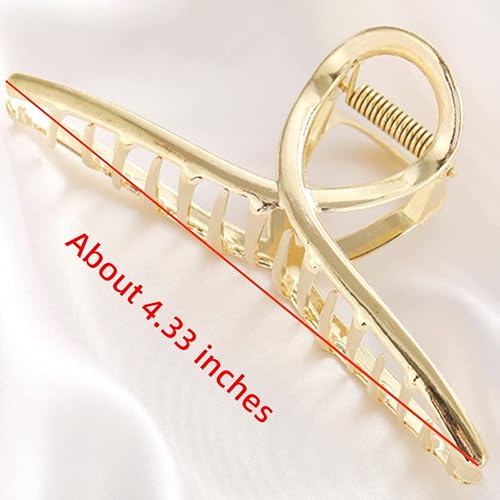 Miniatura 7 de Pinzas de metal grandes para el cabello para mujeres con perlas de 4.3 pulgadas, pinzas antideslizantes para el cabello grueso roscado, pinzas de