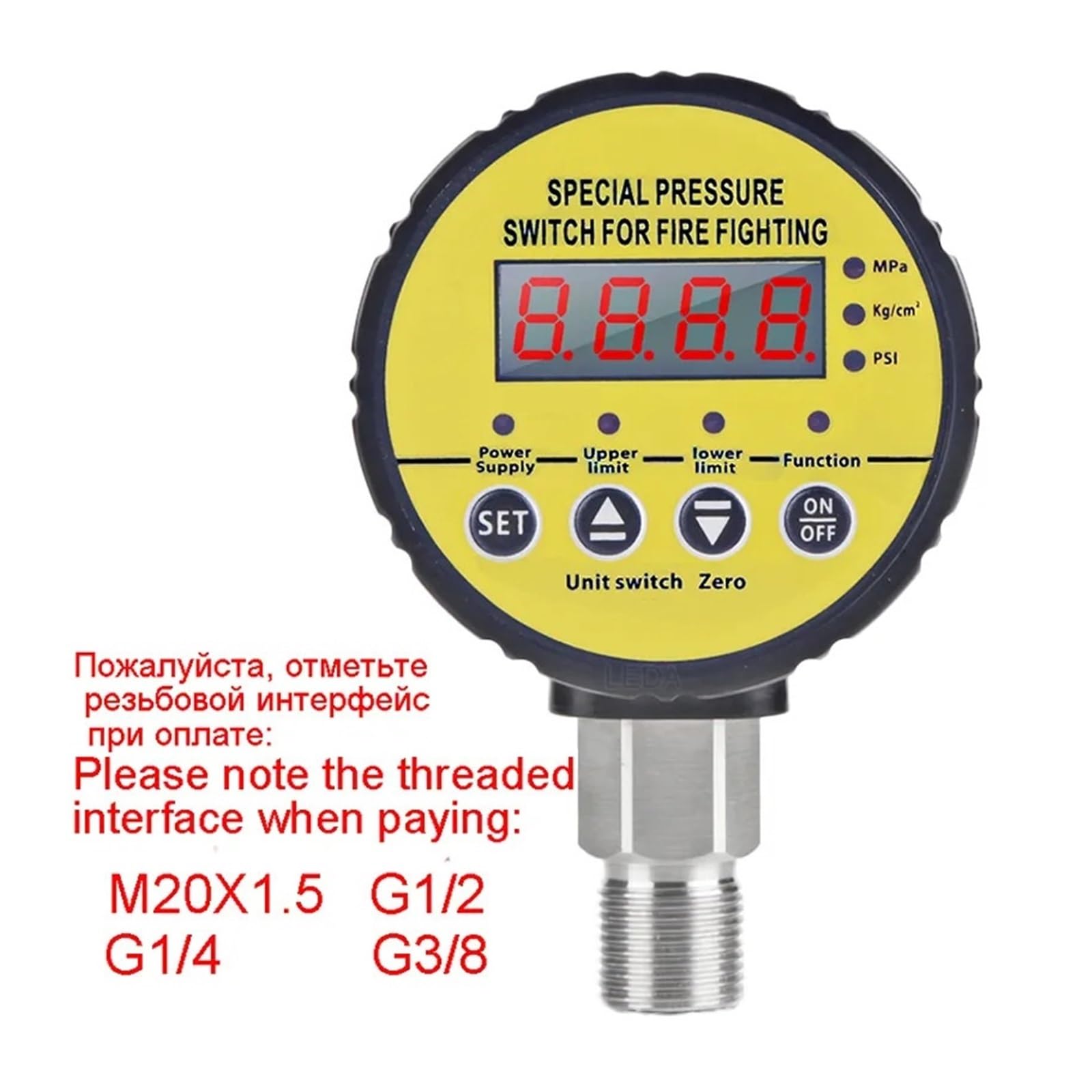 Misuratore di Pressione Manometro digitale intellinte HC-Y810 da 1 pezzo, compressore d'aria idraulico, controller for pressostato(AC,0-40Mpa)