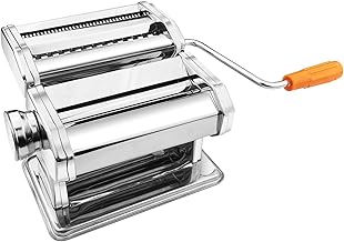 Ghazpmuk Pasta Maker Machine, Pasta Machine with 6 Adjustable Thickness, Manual Stainless Steel Pasta Machine, Manual Noodle Machine, Fresh Pasta Machine, for Spaghetti, Lasagna