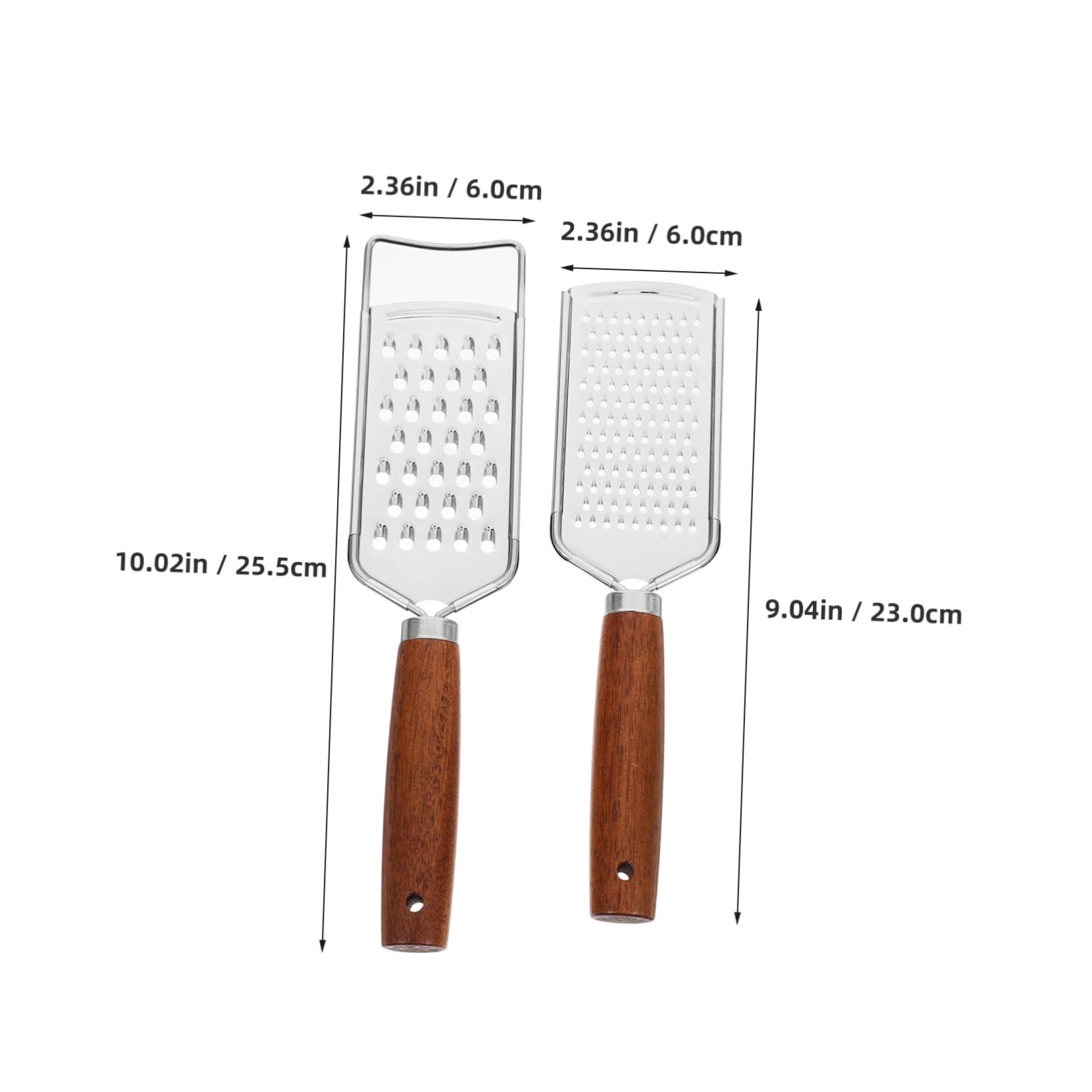 Cabilock 2pcs Kitchen Grater Versatile Stainless Steel Cheese Grater with Comfortable Handle for Shredding Cheese Lemon Ginger and Garlic Dishwasher Safe Tool