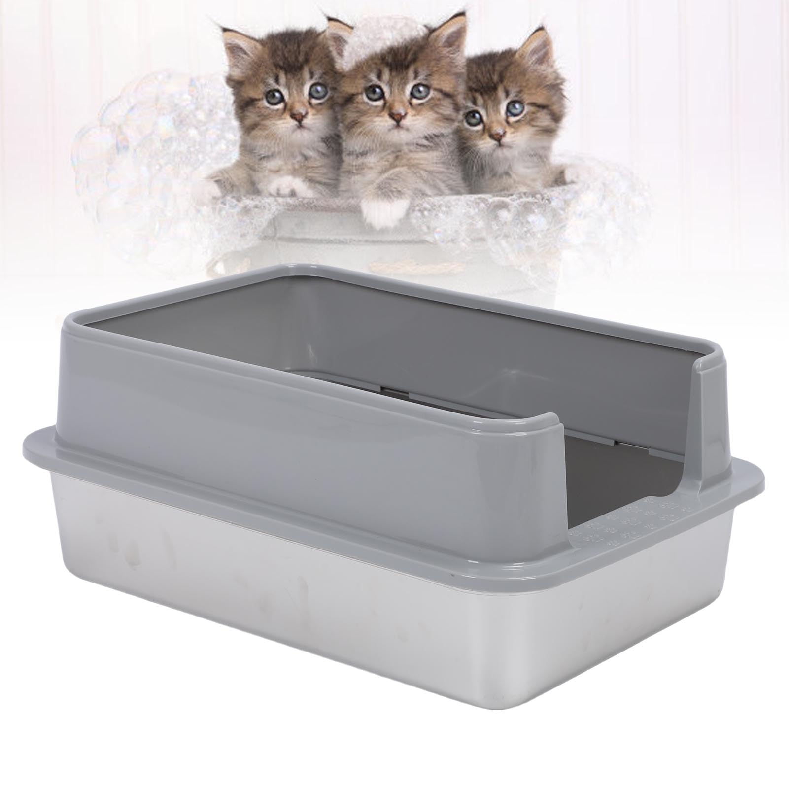 Caja de Agua Extra Grande y Espaciosa con Paredes Altas semicerradas para baños de Mascotas en el hogar y el Apartamento, Mantiene los Pisos Ordenados, Bandeja de Agua