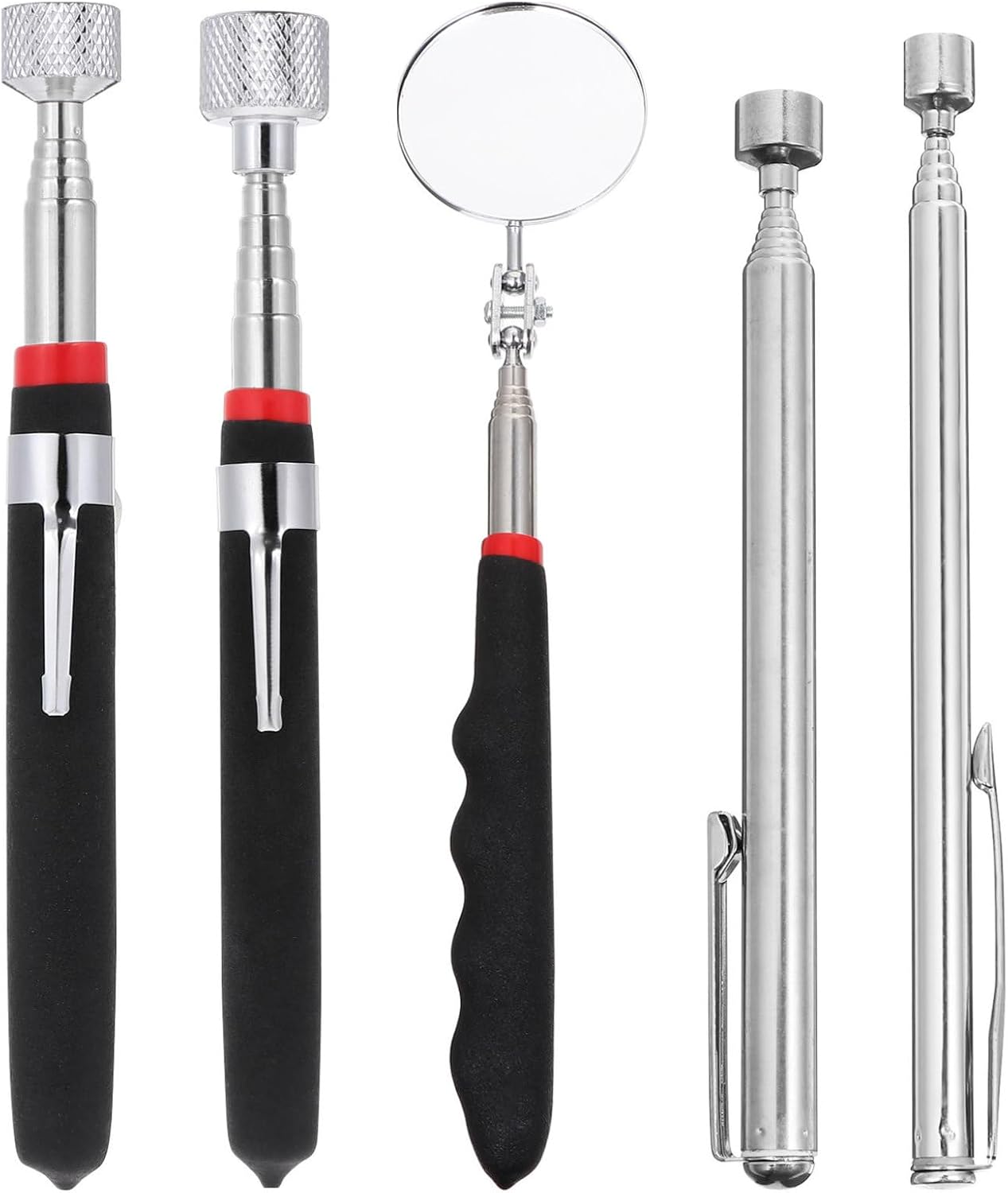 jojofuny 5 Pcs Telescoping Magnetic Pickup Tool Set with Stainless Steel