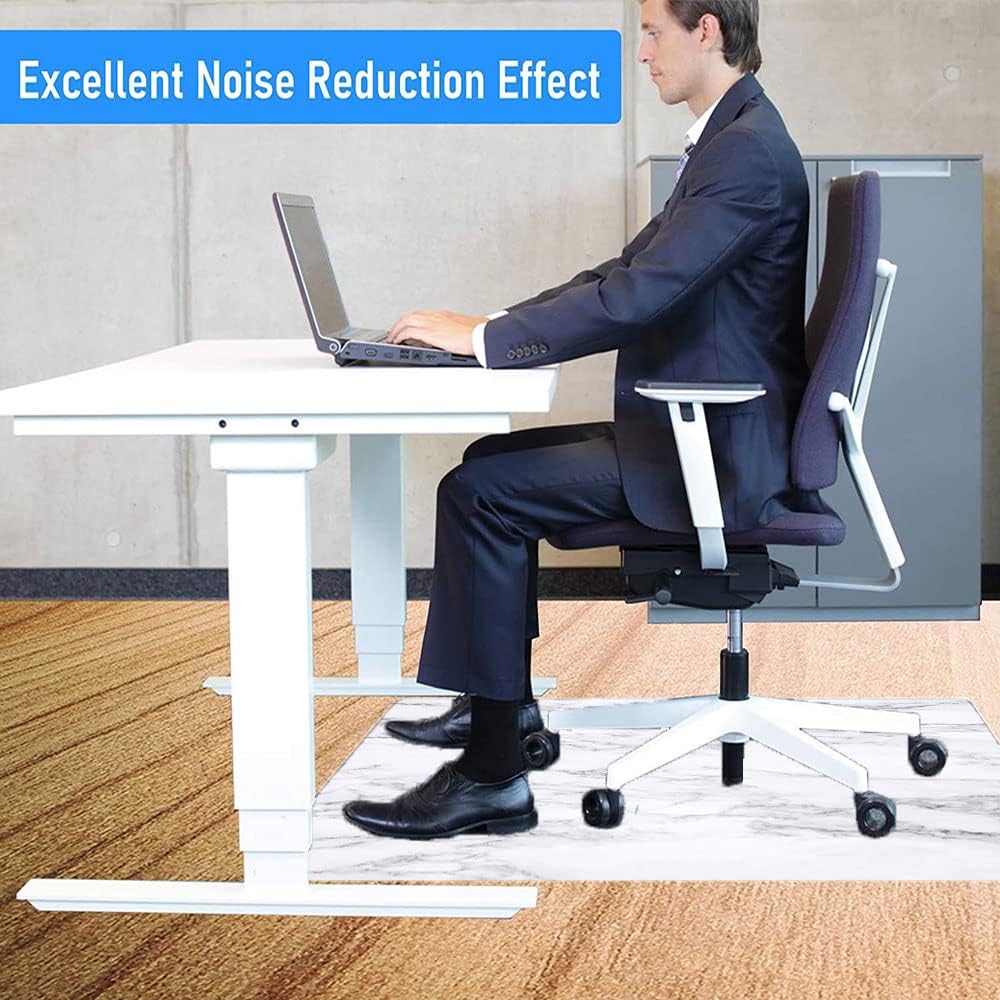 Marble Office Desk Chair Mat, Protects Hardwood Floor Under Desks, Mats for Office, Home and Gaming Floors, 30" x 48" : Office Products