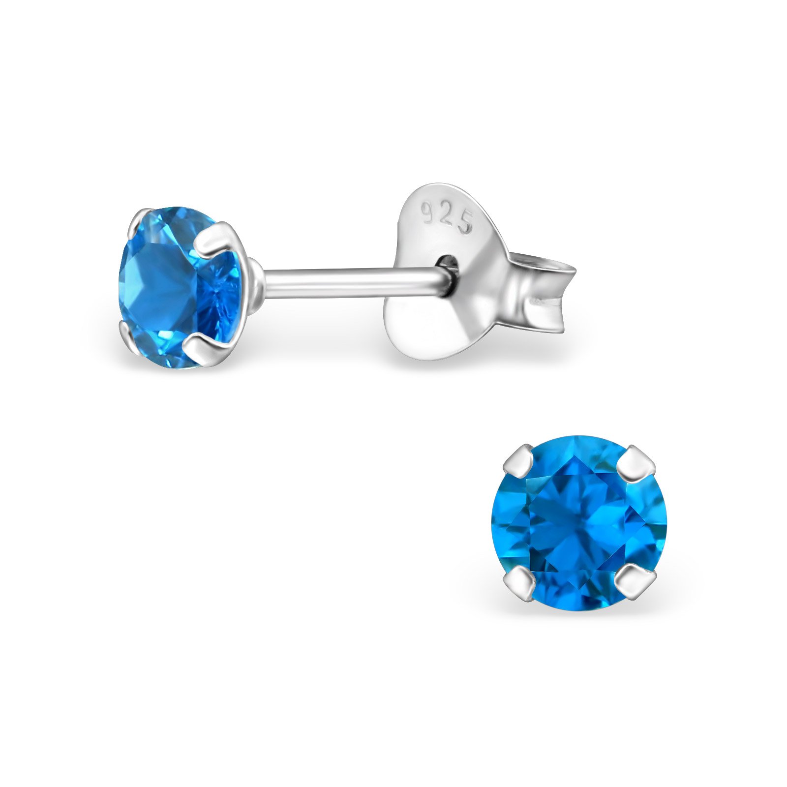 Laimons - Orecchini In Argento 925 Con Zirconi Blu, Cerchio Classico, Eleganza Donna