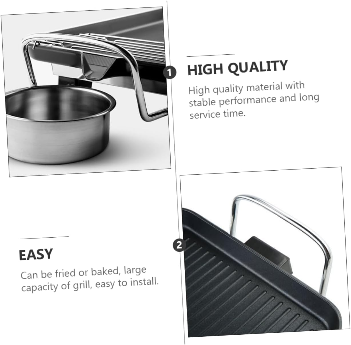 Unomor 1set Multi-function Electric Plate Non-stick Household Grill for Indoor Cooking Smokeless Design Easy to Clean for Family Gatherings