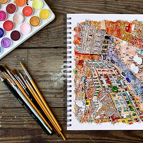 FIXSMITH 9"X12" Sketch Book, 100 Sheets (68 lb/100gsm) Sketchbook, Spiral Bound Art Supplies Drawing Pad, Durable Acid Free Drawing Paper, Ideal for Kids & Adults, Bright White — view 8