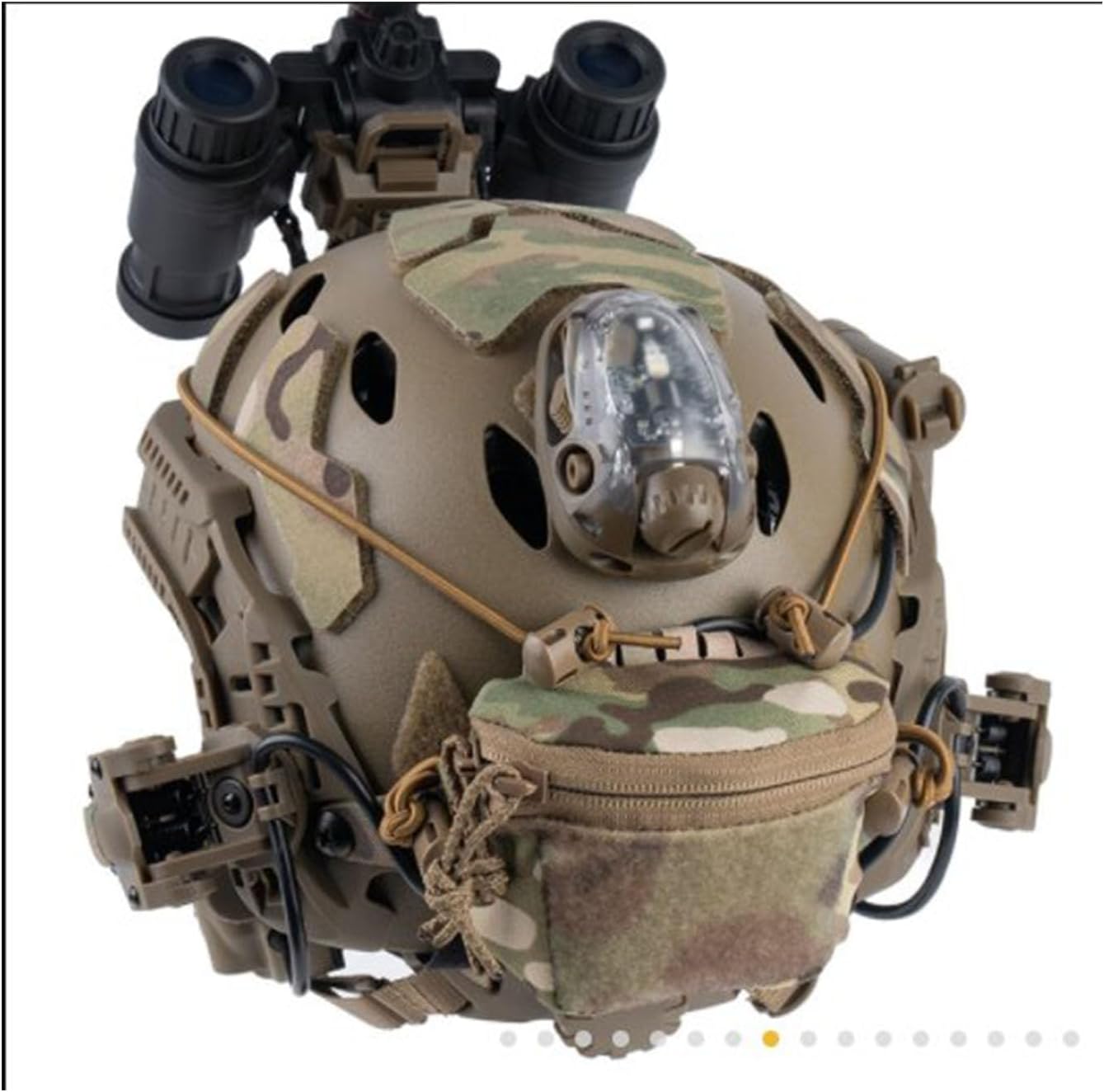 Tactical Helmet Pouch for NVG Battery Case,Counterweight Pouch for PJ Airsoft Helmet with Back Hook, Multi Anchor Points and Elastic Cords