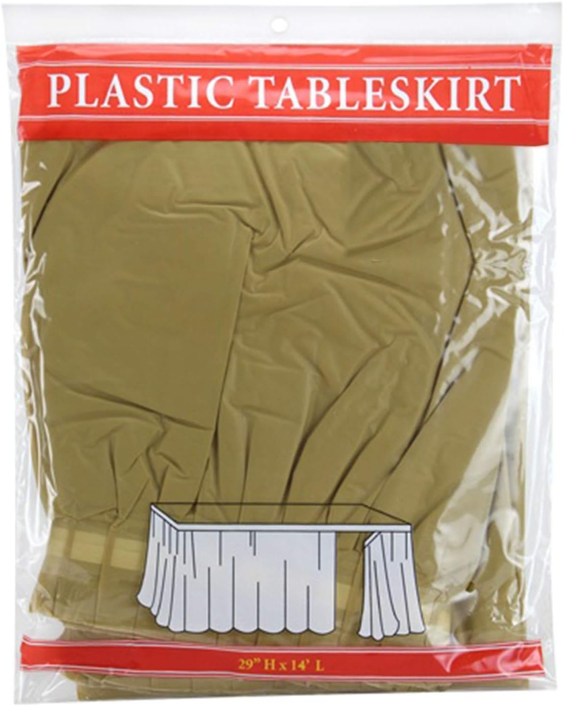 Tigerchef Light Pink 12 Pack 14-inch x 29-inches Long Plastic Table Skirt, Table Skirts Fit Rectangle And Round Table Decorations