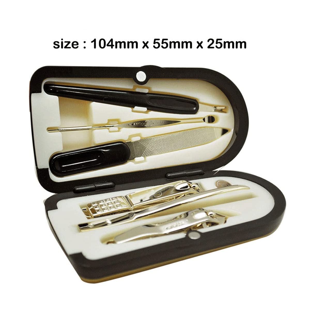 CELOTUS Goldenes Nagelknipser-Set 6-teiliges Nagelwerkzeug Edelstahl-Nagelknipser Nagelknipser Augenbrauenclip Ohrpickel-Set Scharfe Zehennagel- Und Fingernagelknipser