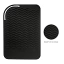 Sygile 11" X 7.5" Larger Size Heat Resistant Silicone Travel Mat, Anti-heat Pad for Hair Straighteners, Curling Irons, Flat Irons and Other Hot Styling Tools - Black gallery image
