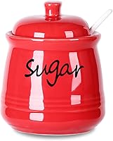 Vista 7 de ONTUBE Azucarero de cerámica con tapa y cuchara 12oz (Azul marino)