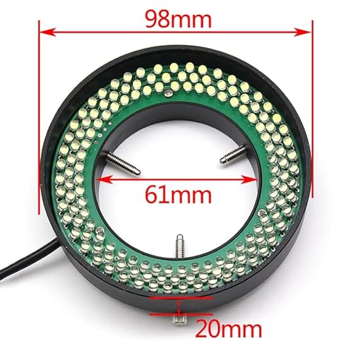Lab Microscope Accessories Microscope Top Led Ring Light Source-Inner Diameter 61 Mm Led Ring Light 144 Lamp Bead Metal Head For Industrial Detection (Color : Blue) #TOP1