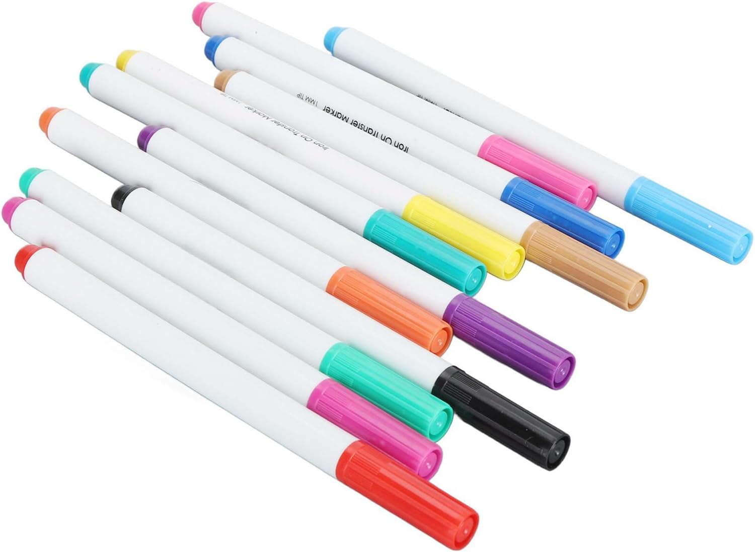 12pcs Iron On Transfer Pens Professional Fine Tip Embroidery Heat Transfer Marker for DIY Fabric T Shirts Pillow Clothes Canvas