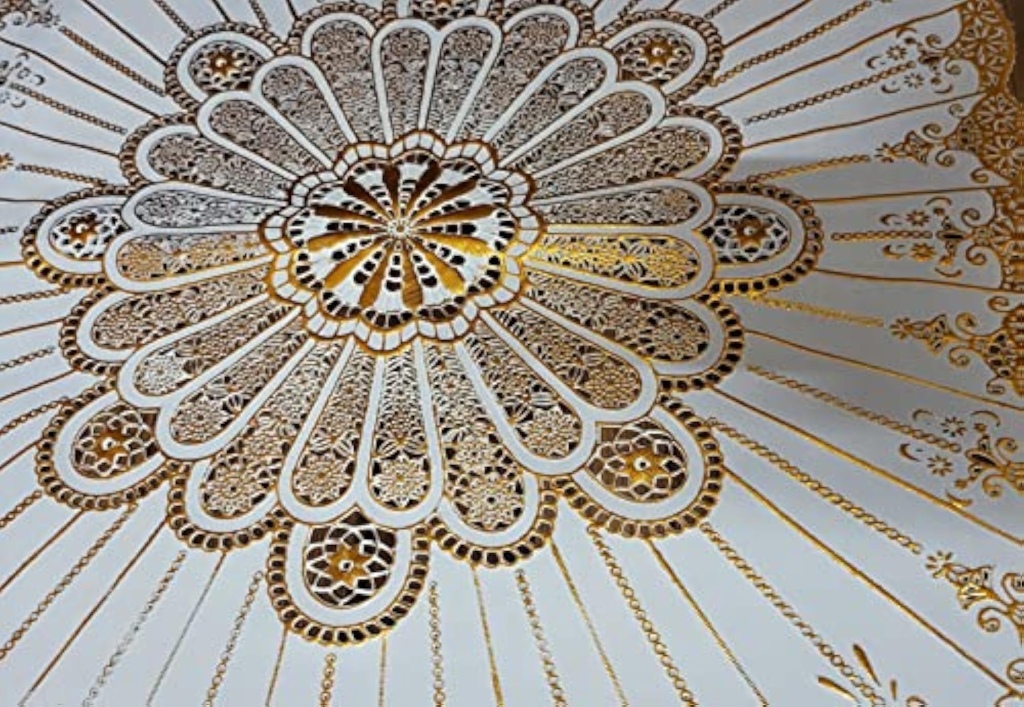 Delhi PVC Corp Golden Design Table Cover