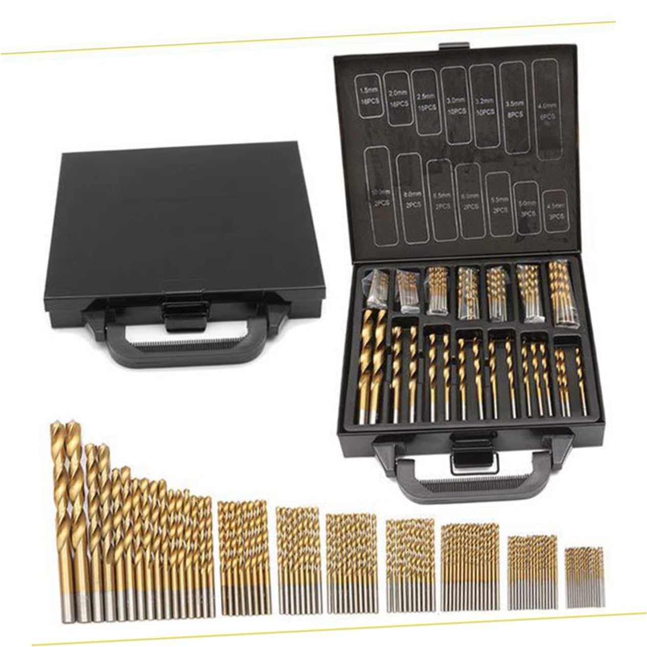 Veemoon Kit Di Punte Da Trapano 99 Pezzi Punte Da Trapano in Nitruro Di Titanio Per Metallo Plastica Legno Set Per Molti Lavori in Muratura
