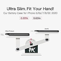 Vista 7 de BOPPS Funda de batería para iPhone 8/7/6s/6/SE (2022/2020), funda de carga ultra delgada y potente de 6000 mAh, protección de 360°, recargable