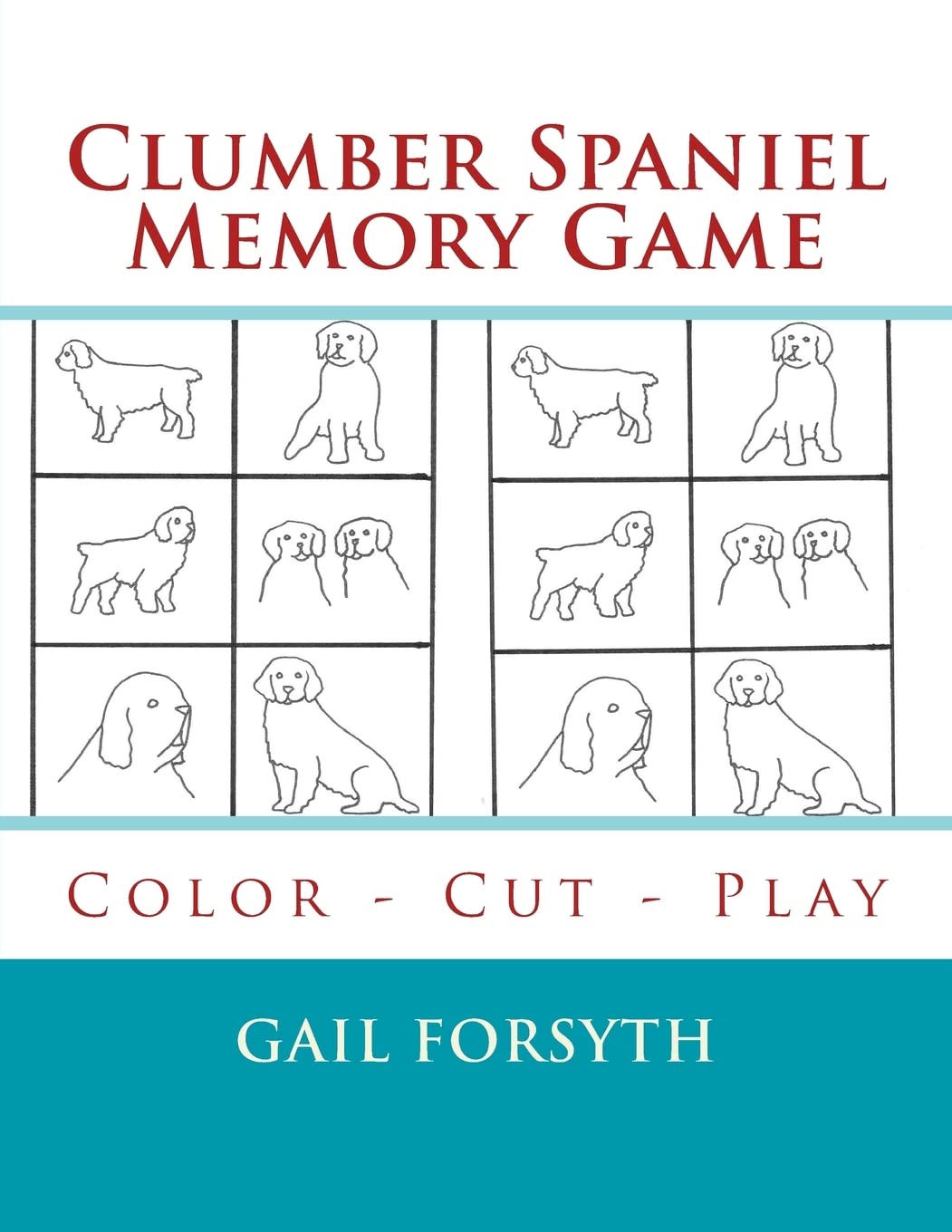 Clumber Spaniel Memory Game: Color - Cut - Play