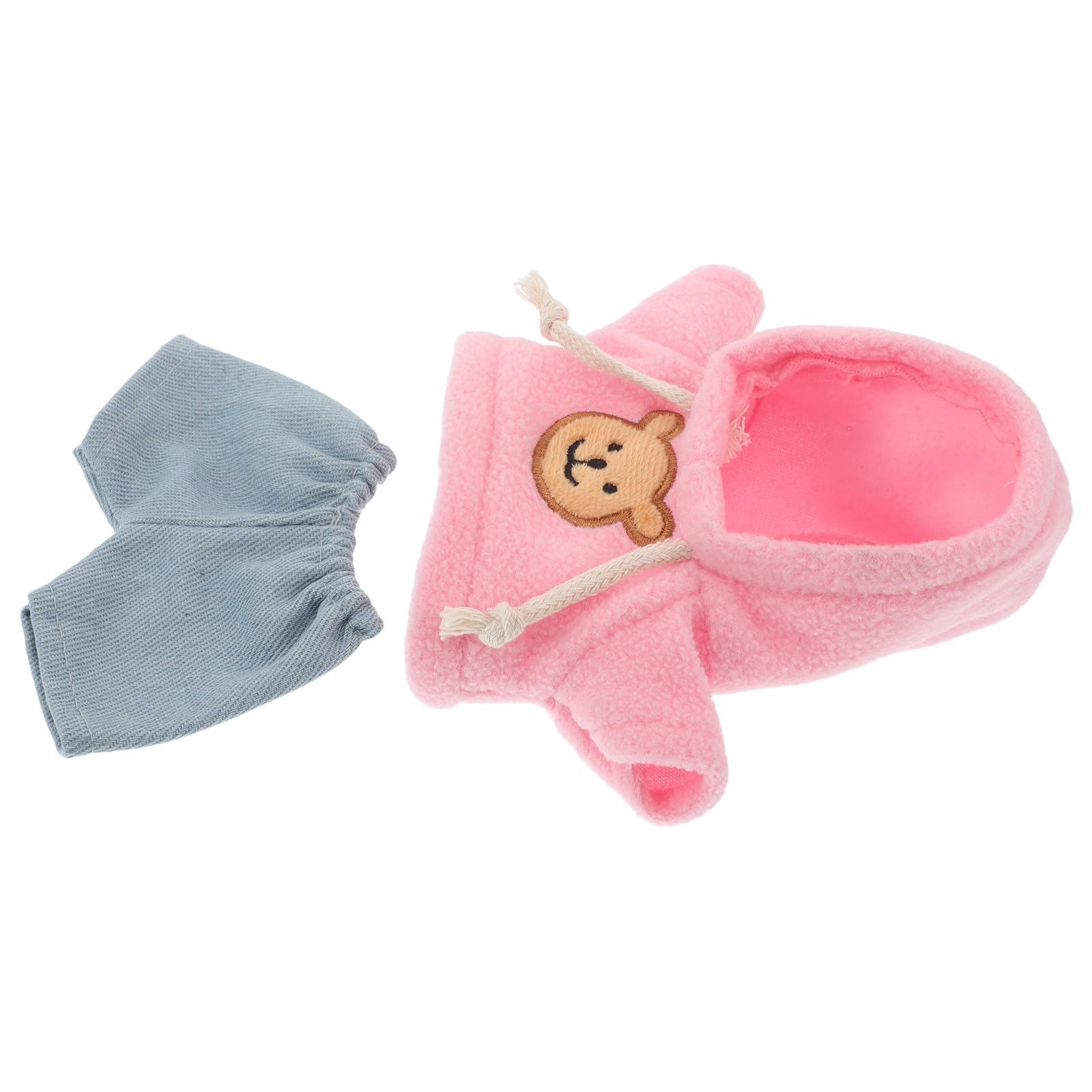 GALPADA Plush Bear Doll Outfit Hoodie and Pants Set for Stuffed Animals Cute Reusable Clothing for Tiny Toys