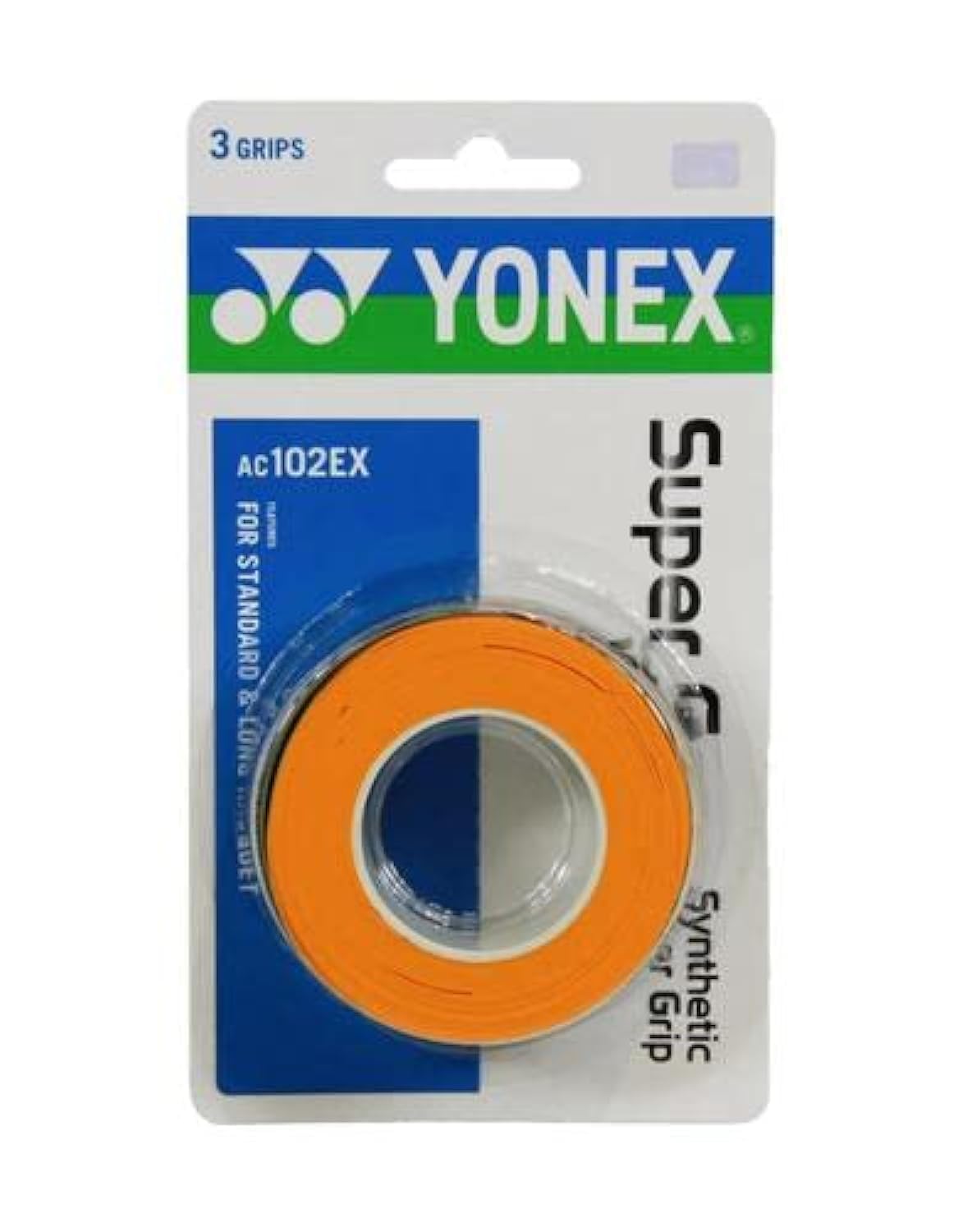 YONEX Clean GRAP Tennis/Badminton Racquet Overgrip 3-Pack (Orange)