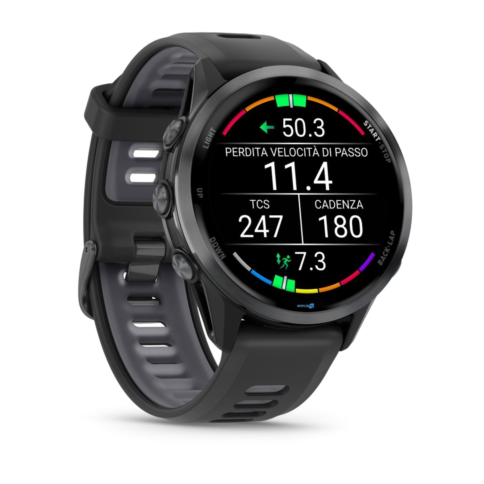 SIMPLETEK Smartwatch de course avec cartes, écran AMOLED 1,4, noir