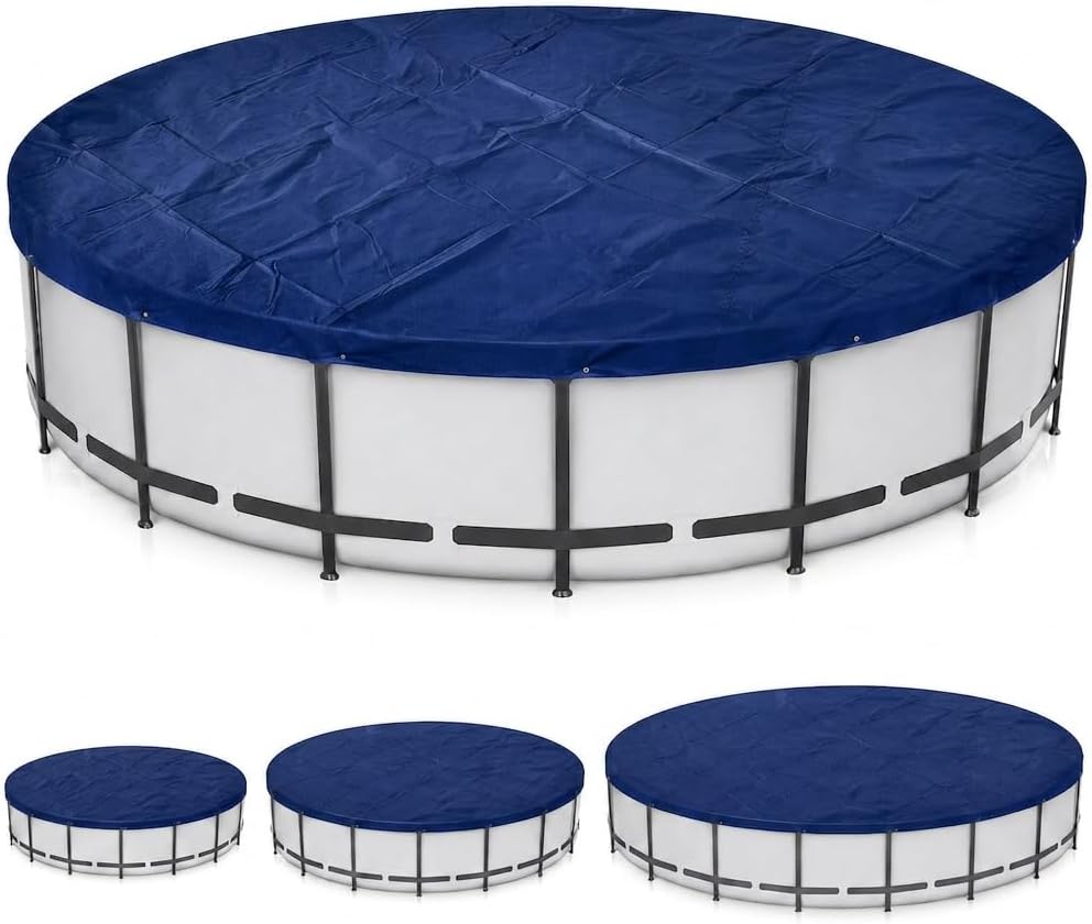 Round Pool Cover for Funsicle Activity Pool 4FT, Outdoor Above Ground Pool Cover, Heavy Duty Oxford Swimming Pool Cover with Wind Resistant Design,B Blue
