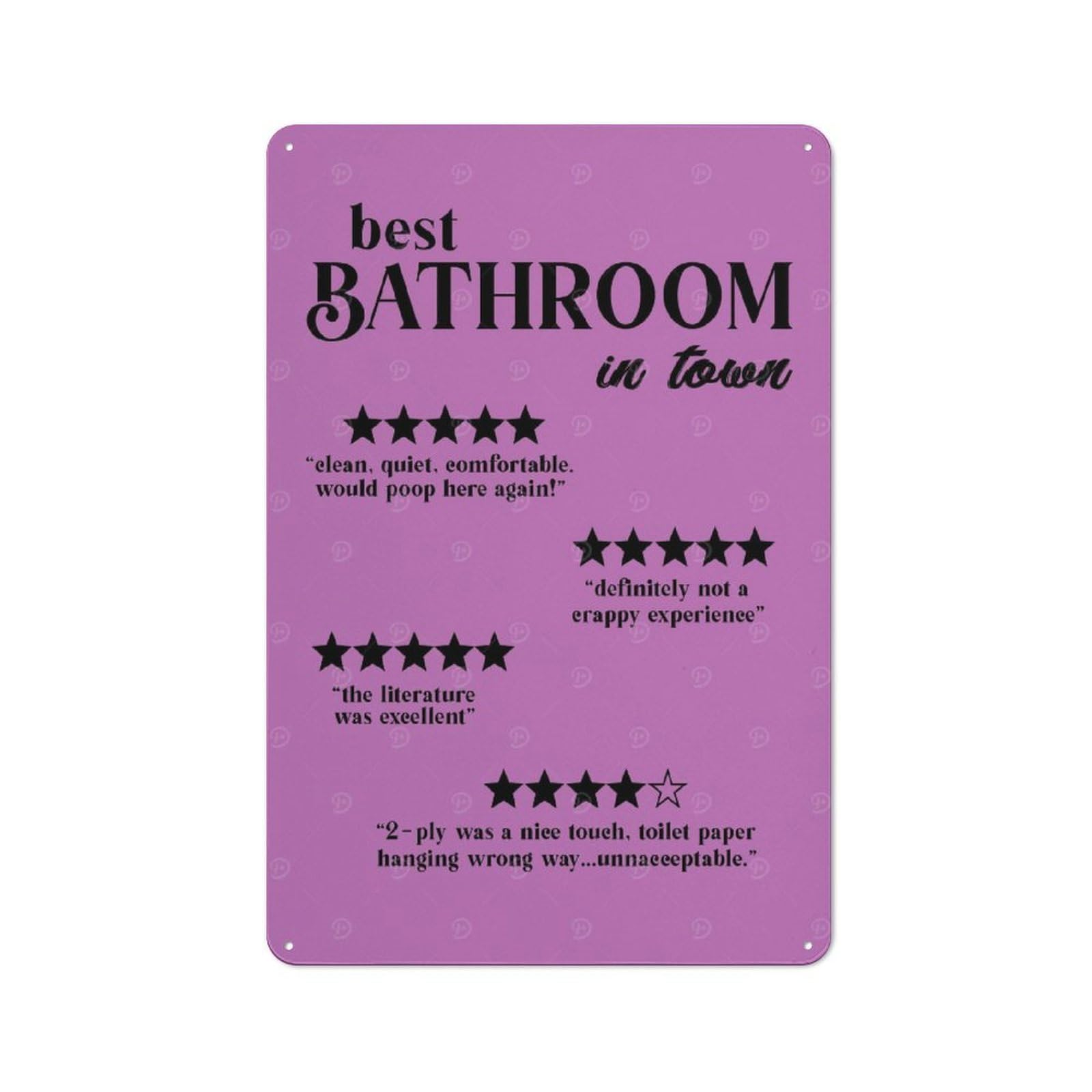 Toilet 11 Tin Wall Plaque 30x20cm, Rustic Farmhouse Wall Decor for Dining Room, Cafe, Entryway Or Family Room