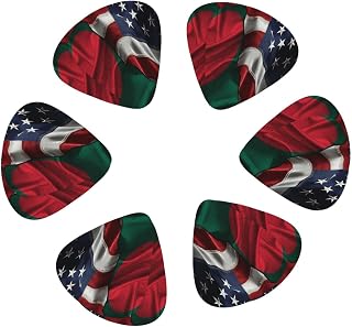 Flag of Bangladesh and USA Guitar Picks 12PCS Set Mixed Gauges Beginner Pro Musicians Accessory Pack1