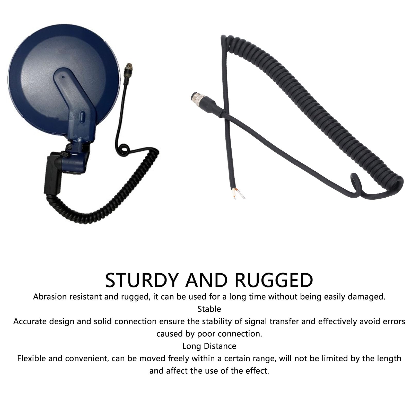 Sunicon Metal Detector Searchcoil Cable Rubber and Brass Stable Metal Detector Searchcoil Cable Replacement for Minelab