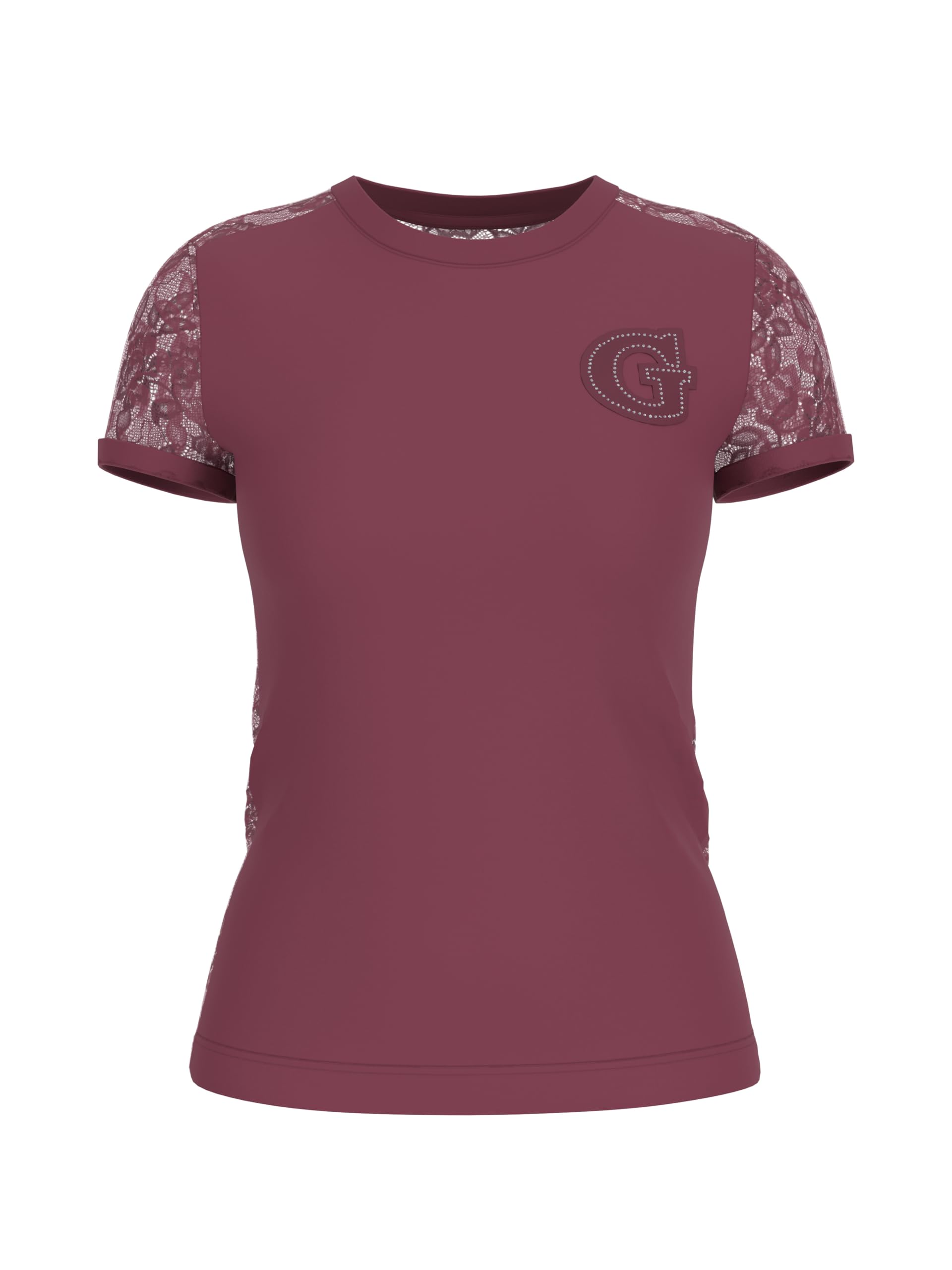 GUESS Women's Short Sleeve Lace Tee