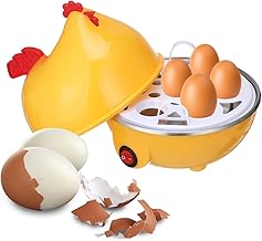 جهاز كهربائي لطهي وسلق البيض عصري وسريع بقدرة 350 وات يتسع لـ7 بيضات للحصول على بيض مسلوق بشكل جيد وصحي او بيض مخفوق او عجة بطريقة سهلة من هانسو - متعدد الالوان