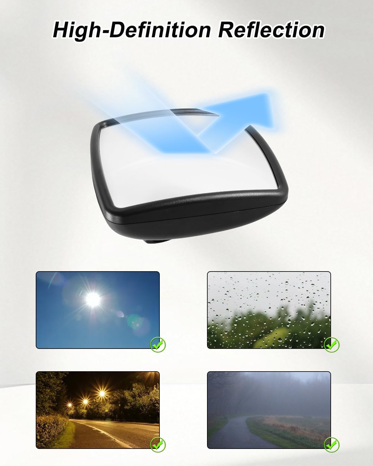 Lower Door Mirror Compatible with International Durastar Workstar Prostar 2002–2023, Truck Side Rear View Mirror, Wide Angle, Black ABS Housing, Universal Left & Right