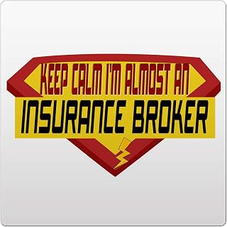Makoroni - KEEP CALM I'M ALMOST AN INSURANCE BROKER Career 4"x4" Ceramic Drink Coaster Trive w/Cork Backing, DesM56