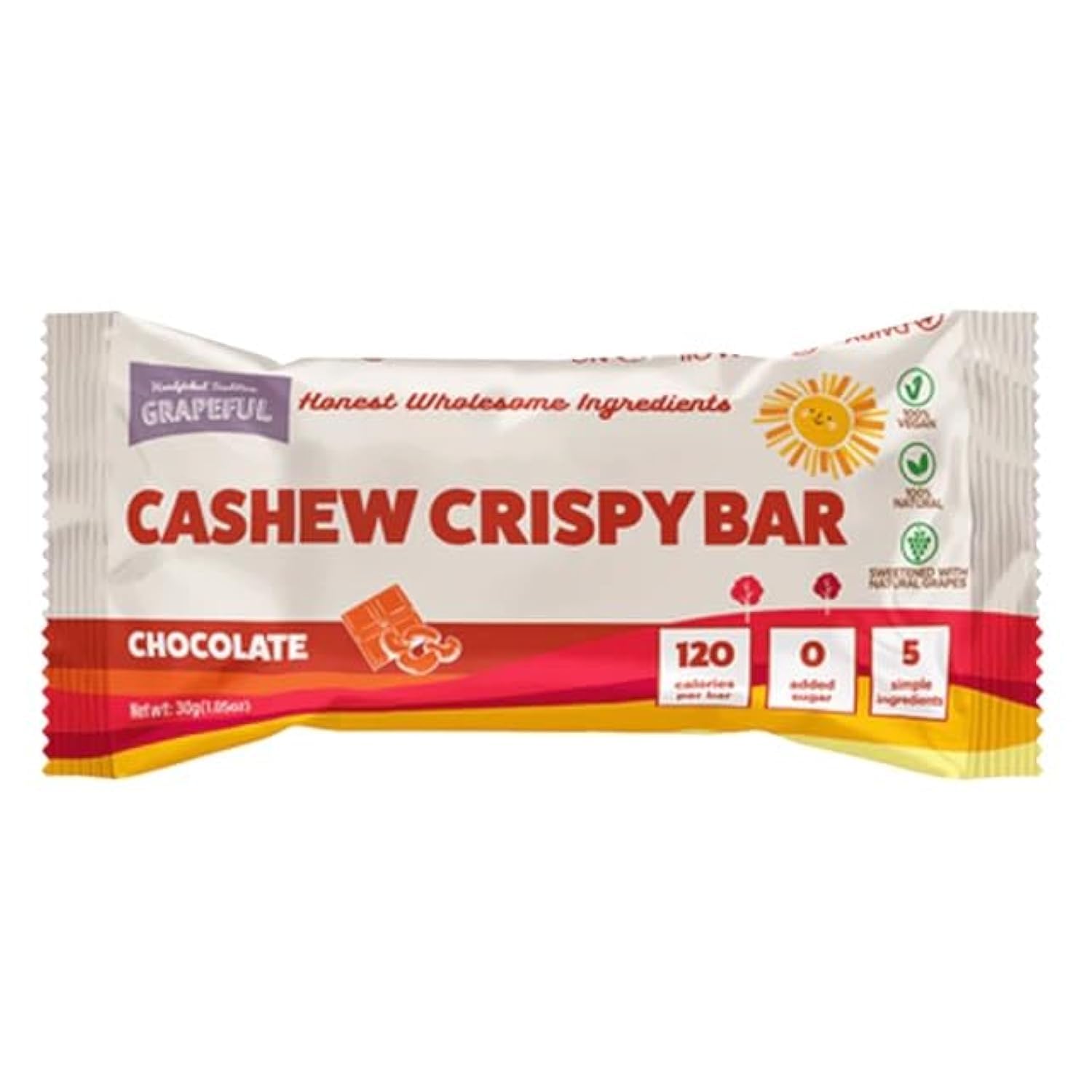 GRAPEFUL VEGAN CASHEW CHOCOLATE BAR 30G