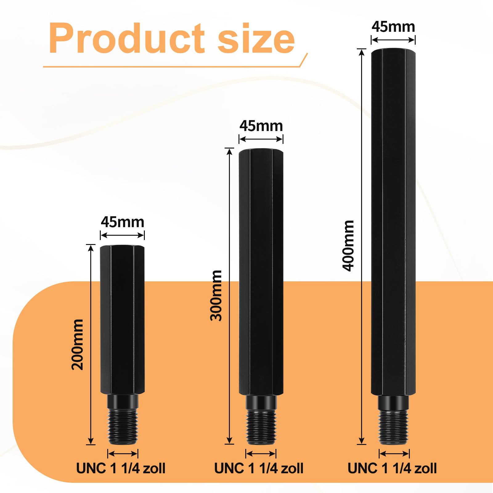 CPROSP Estensione per Corona Diamantata 1 1/4 UNC 300 mm, Prolunga per Carotatrice, Prolunghe per Trapano 1 1/4, Lunghezza Della Filettatura 250 mm