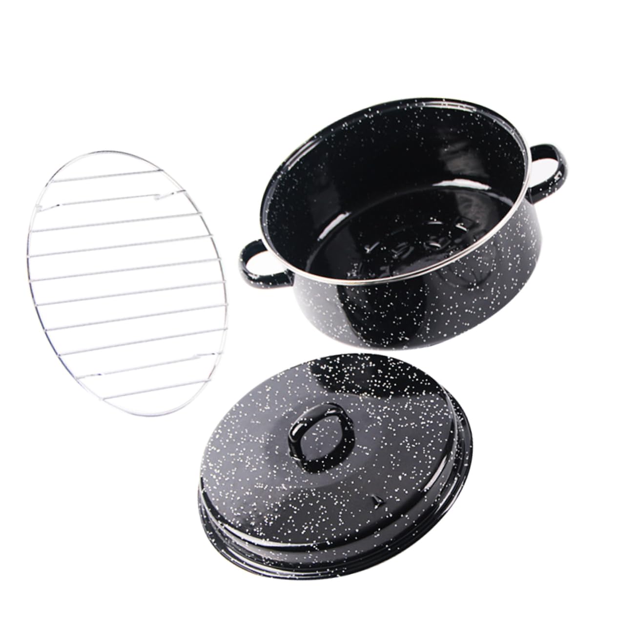 Casserole de rôtissage antiadhésive OUNONA avec couvercle plat pour viandes