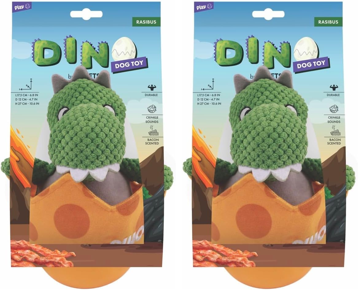 M-Pets Play Dino Rasıbus Pastırma Aromalı Köpek Oyuncağı (2 paketi)