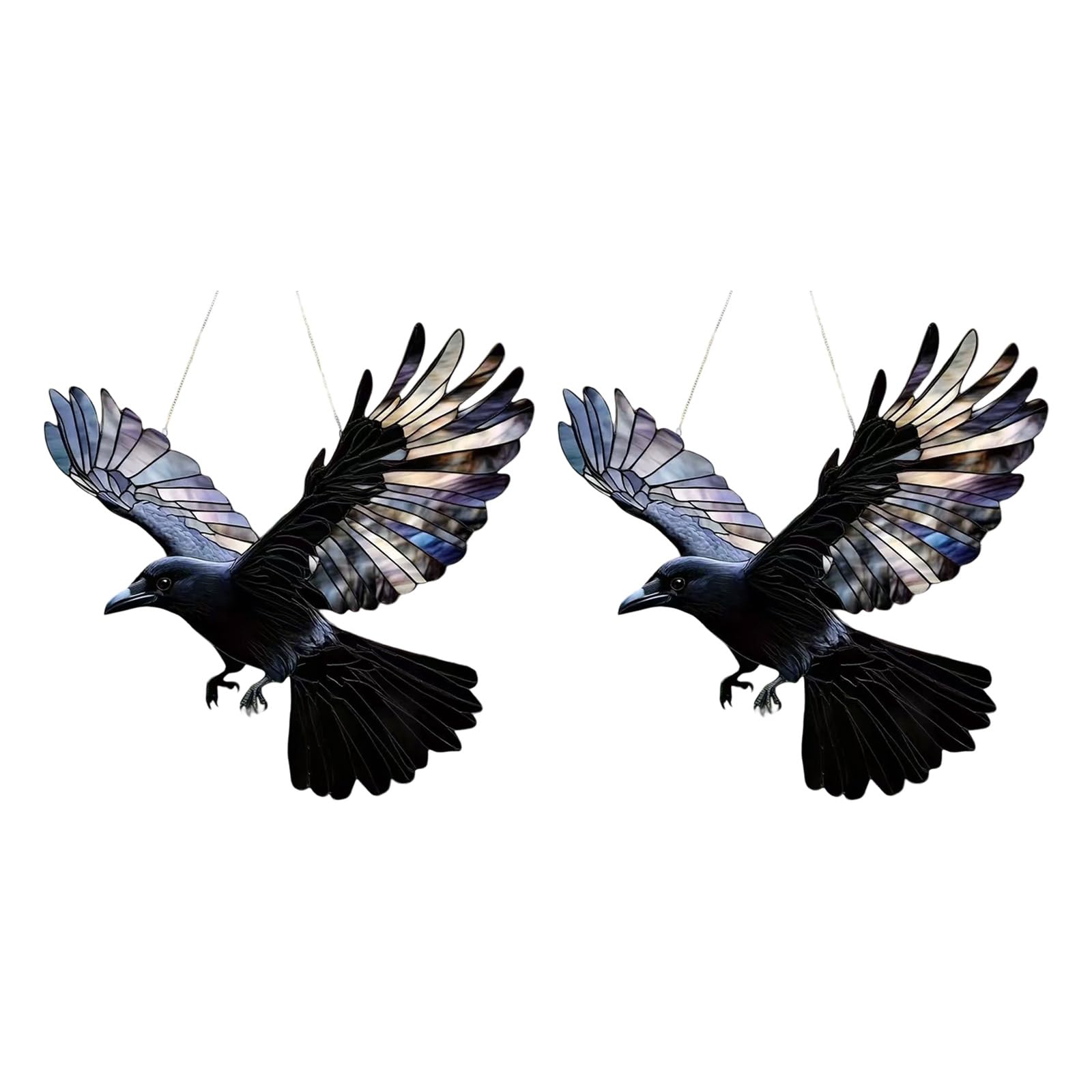 TFAOYS Of 2 Artistic Colorful Acrylic Bird Sunlight Catchers Hanging Ornament Enhances Home Garden Visual Atmospheres Bird Suncatchers Acrylic Hanging Ornament