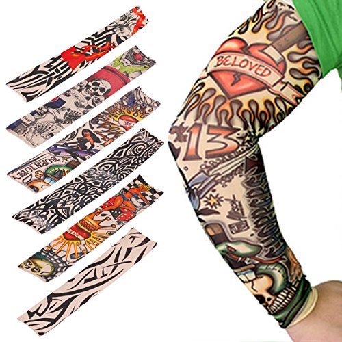 Akstore Temporary Tattoo Sleeves Set Arts Temporary Fake Slip On Tattoo Arm Sleeves Kit (Multicolor Set1) #TOP4