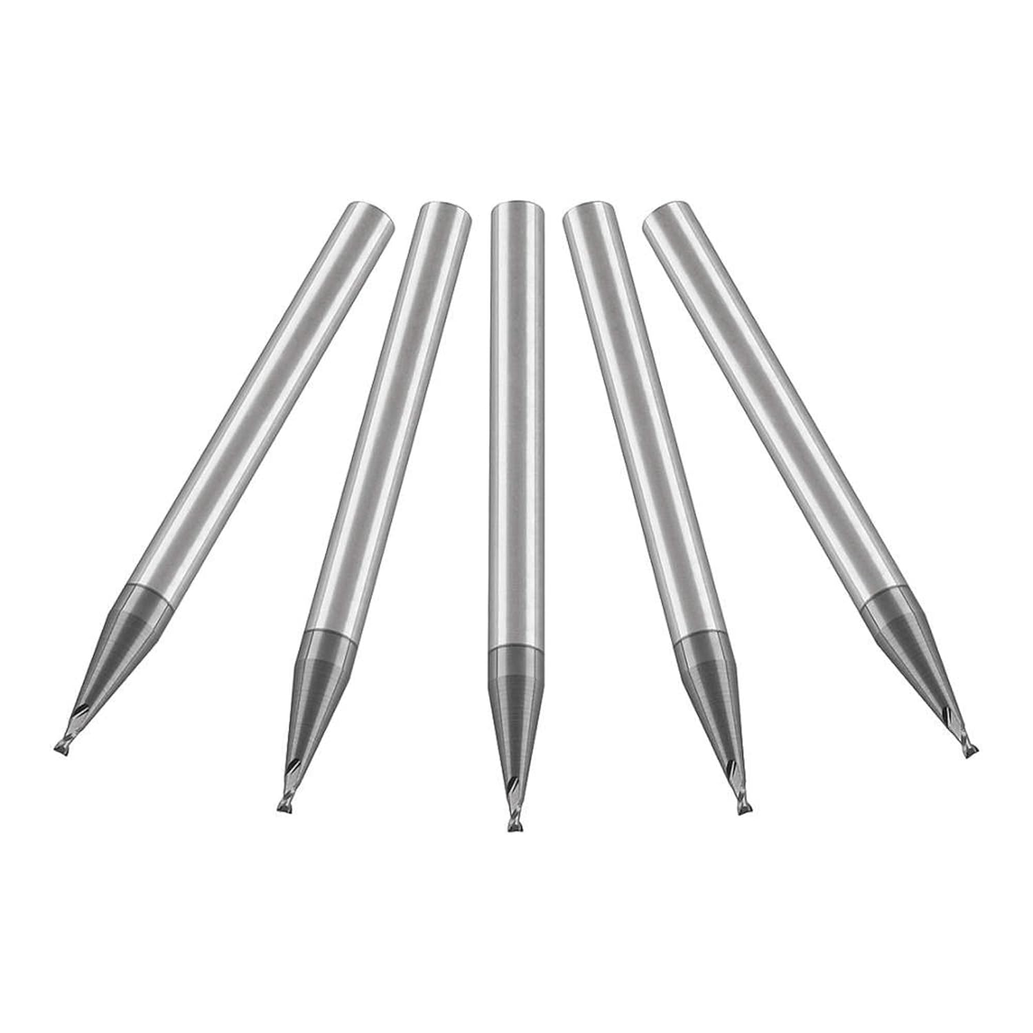 Micro 100 SME-014-2 Square End Mill, .014" Cutter Dia, .021" LOC, 2 Fl, 1/8" Shank Dia, 1-1/2" OAL, Uncoated