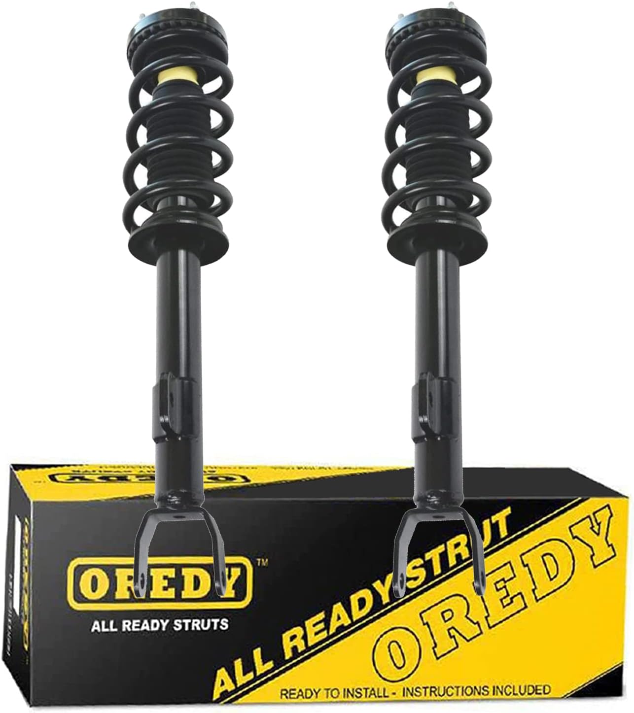OREDY Front Complete Struts w/Coil Springs Compatible with 2011-2023 Chrysler 300 & 2011 Dodge Challenger 3.6L, Left & Right Side Shock Absorbers Assembly - 572665