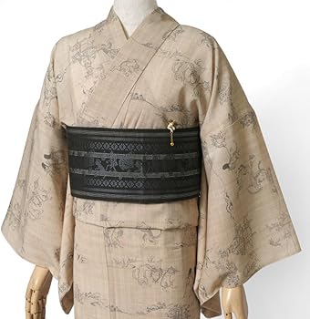 Amazon | [dear-japan]撫松庵 浴衣 撫松庵NEO!猫獣戯画 ベージュ セオ