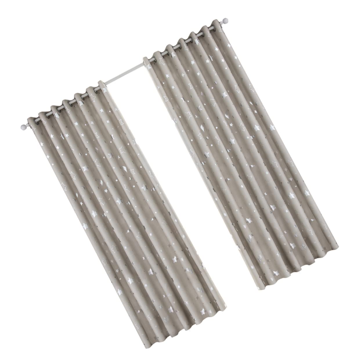 Rideau occultant beige 100x250 cm isolant et perforé pour fenêtres